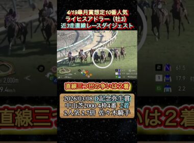 【ライヒスアドラー】 皐月賞想定10番人気！近3走ダイジェスト　#競馬  #皐月賞  #ライヒスアドラー  #佐々木大輔  #shorts