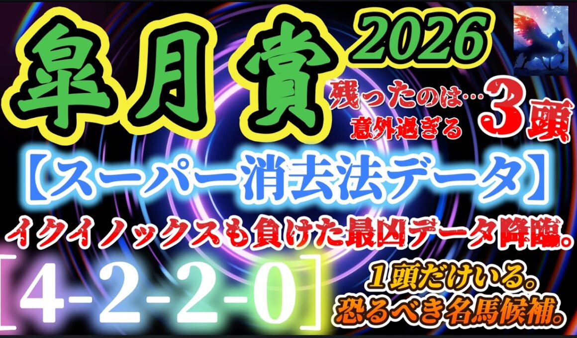 【データ消去法】皐月賞 2026 予想 〜1984-2025年!42年分のスーパー消去法で皐月を切る！イクイノックスすら敗れた86年続く最凶データ降臨。［4-2-2-0］最強黄金データ【中央競馬予想】