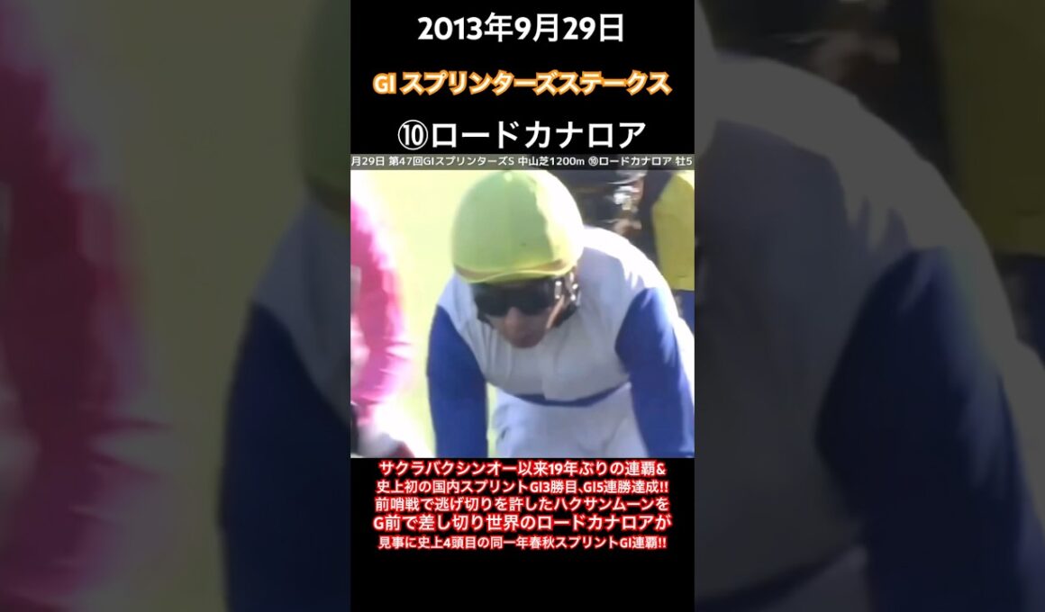 前哨戦で逃げ切りを許したハクサンムーンをG前で差し切り、世界のロードカナロアが見事に史上4頭目の同一年春秋スプリントGⅠ連覇‼︎#競馬#ロードカナロア#岩田康誠#スプリンターズs#shorts