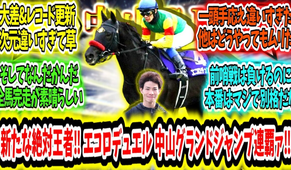 『これは新たな絶対王者‼ エコロデュエル レコードで中山グランドジャンプ連覇ァ‼』に対するみんなの反応【競馬の反応集】