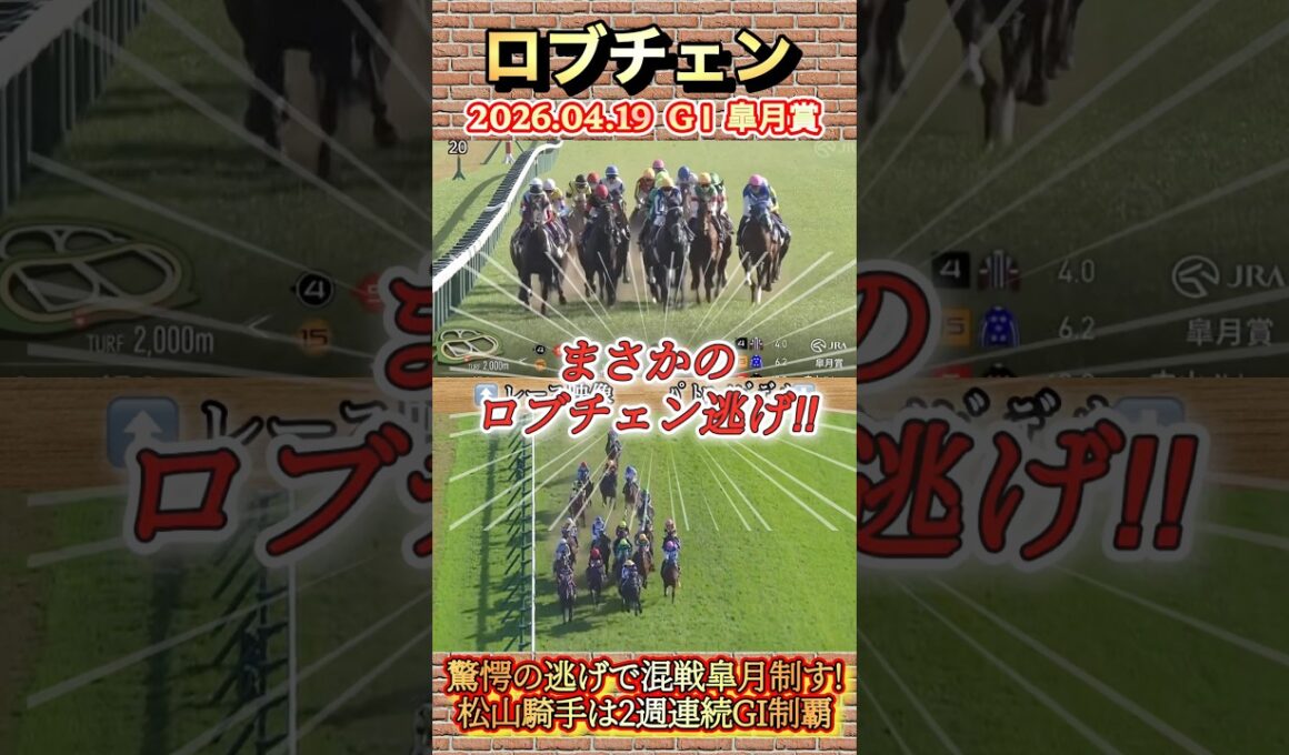【皐月賞】ロブチェン驚愕の逃げ切りで混戦皐月制す！松山騎手2週連続クラシック制覇✨　#競馬  #皐月賞  #ロブチェン  #松山弘平  #shorts
