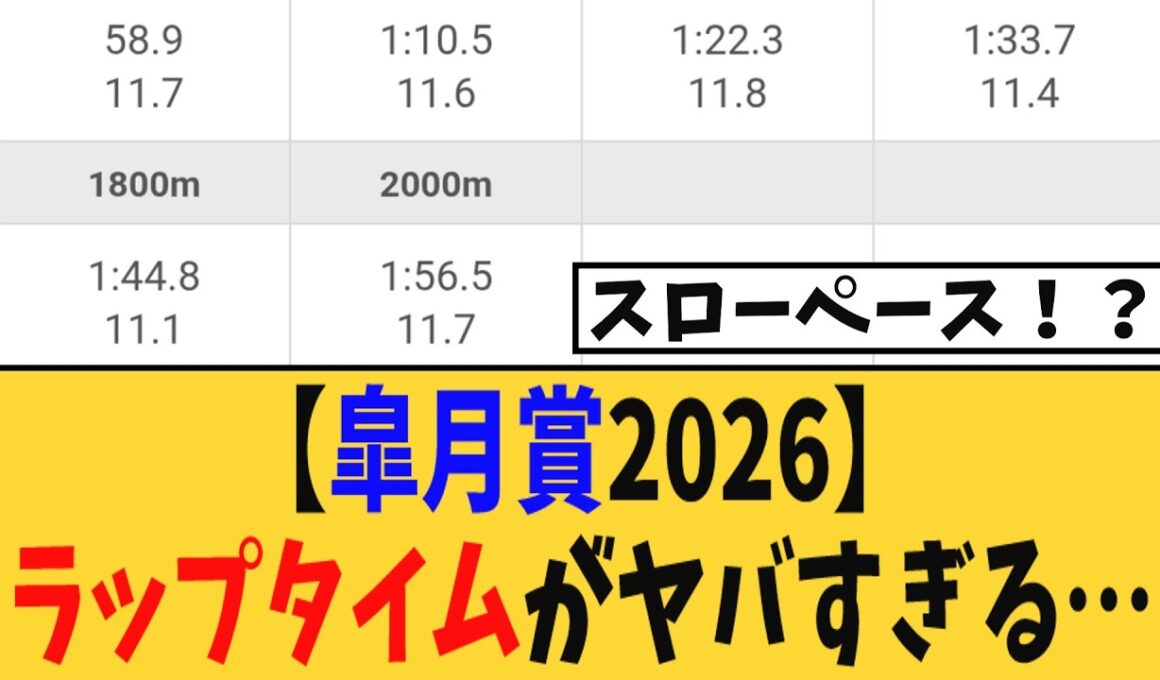 【皐月賞】ラップタイムがヤバすぎる…