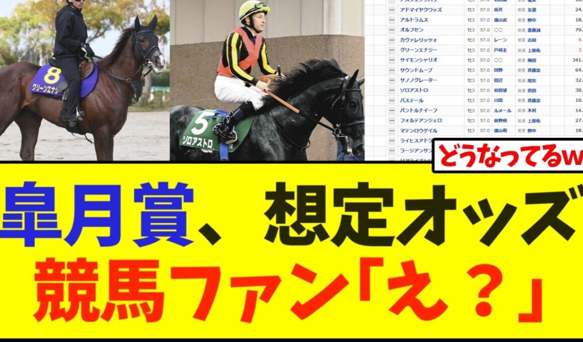 皐月賞、想定オッズ競馬ファン｢え？｣【競馬】