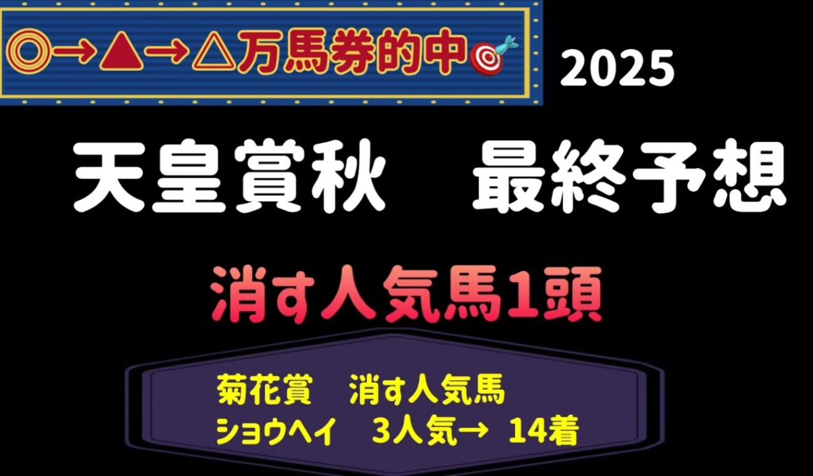 【競馬予想】　天皇賞秋　2025  最終予想