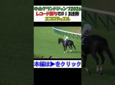 #中山グランドジャンプ2026 #エコロデュエルがレコード勝利でGⅠ3連勝‼ 全馬完走にスタンドから拍手 現地映像