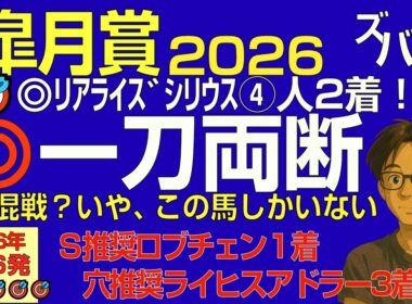 【1・2・3着馬を推奨🎯】皐月賞2026混戦を断つ！伝家の宝刀で一刀両断にする唯１頭リアライズシリウスを本命！