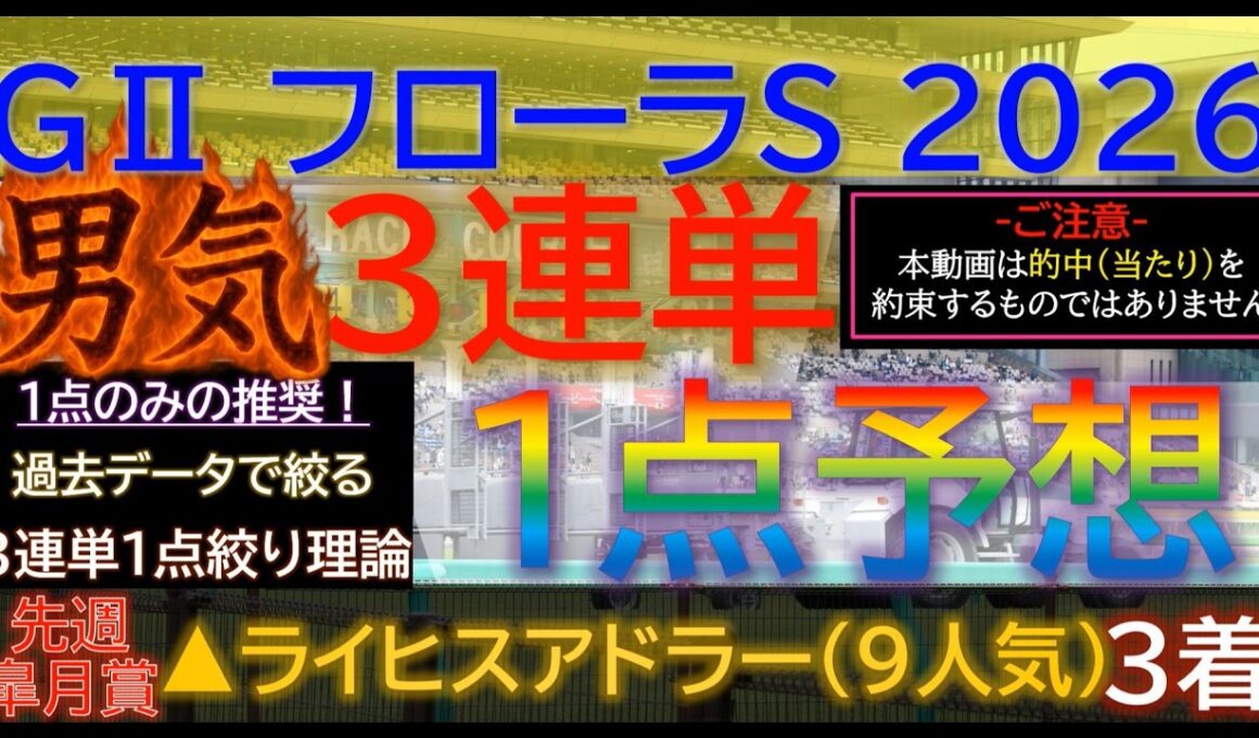 皐月賞▲ライヒスアドラー9人気３着！【男気1点】フローラステークス2026～究極3連単1点絞り理論 #競馬 #競馬予想 #フローラステークス #フローラステークス2026 #マイラーズカップ #jra