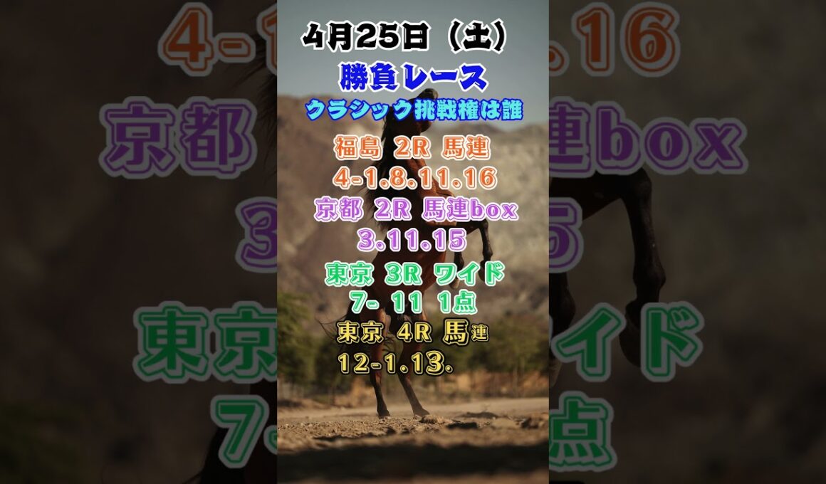 クラシック出走権はどの馬に？　中央競馬勝負レース　4月25日#shorts