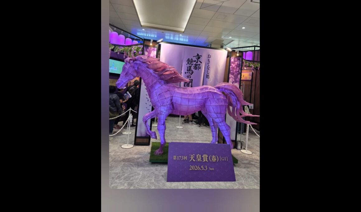 突然現れる？！紫に光る馬🐎天皇賞（春）2026.5.3 #競馬 #天皇賞春 #馬 #jra #イベント #jr大阪駅 #京都競馬場 #京都南丹市 #京都女性漢方まつみ薬局 #shorts