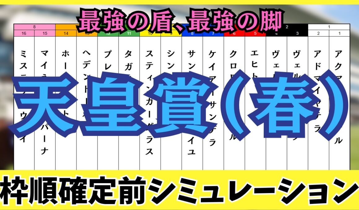【天皇賞(春)2026】枠順確定前シミュレーション 最強の盾、最強の脚。淀の3200mで真実が明かされる。