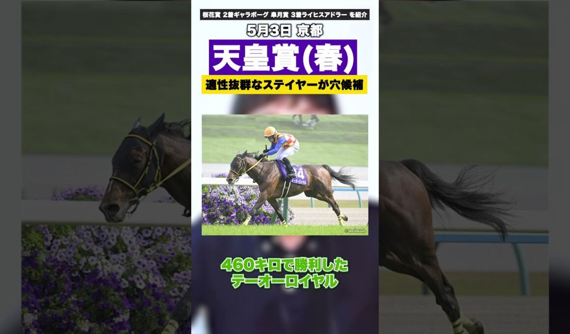 【天皇賞春2026】オススメ穴候補！適性抜群なステイヤー【桜花賞はギャラボーグ 皐月賞ではライヒスアドラー を紹介】
