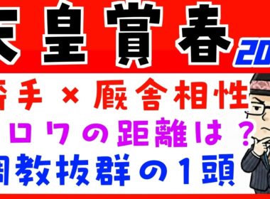 【天皇賞春２０２６】騎手と厩舎の相性や追い切り内容で予想（展開予想のおまけつき）