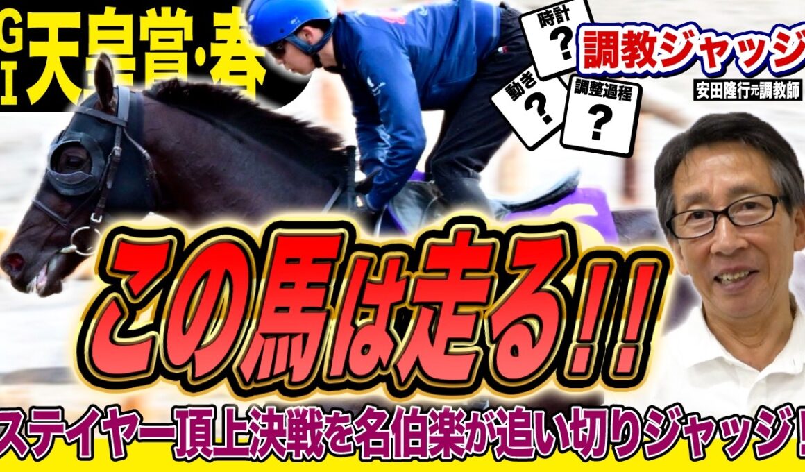 【天皇賞・春2026】「この馬は走る！」安田隆行元調教師が調教ジャッジ　「動き」「時計」「調教過程」を採点しピックアップした4頭を発表！《東スポ競馬ニュース》
