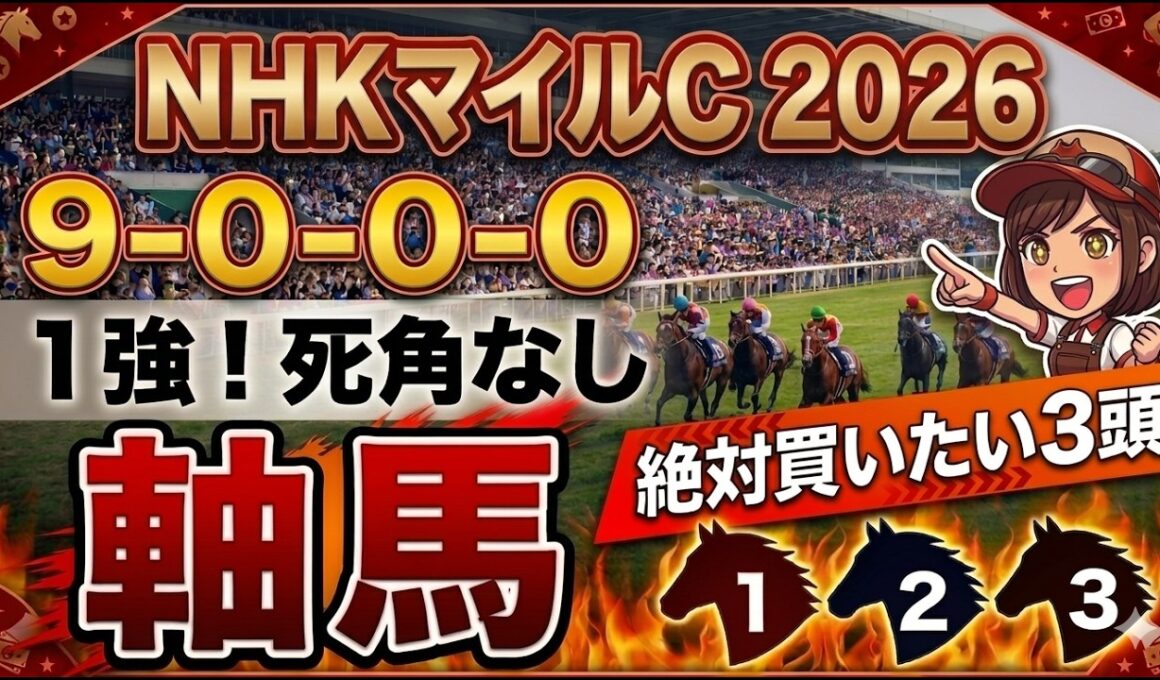 NHKマイルカップ2026 予想 【激アツデータ『9-0-0-0』該当！1強！好勝負必至！1人気ではない『軸馬』はアレ／超大穴！追い切りから買いたい『18人気』はアレ／徹底解説！絶対買いたい3頭】