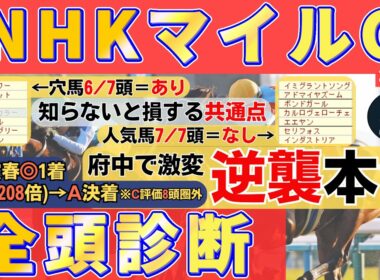 【NHKマイルカップ2026 全頭診断】知らないと負ける...東京1600mで浮かぶ“穴馬”と消える人気馬の条件とは？S評価の逆襲本命を公開！