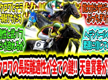 『【枠順確定】クロワが3200持つかどうかが全ての鍵‼ 天皇賞春が来る‼』に対するみんなの反応【競馬の反応集】