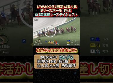 【ギリーズボール】 NHKマイルC想定12番人気！近3走ダイジェスト　#競馬  #NHKマイルカップ  #ギリーズボール  #西塚洸ニ  #shorts
