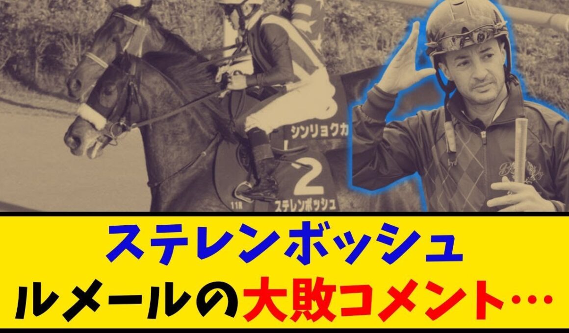 【エリザベス女王杯】「ステレンボッシュ 大敗後のルメール騎手コメント… 」に対するみんなの反応【反応集】