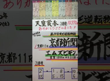 【競馬予想】京都11R 京都新聞杯🏇天皇賞・春的中🎯ありがとう😊