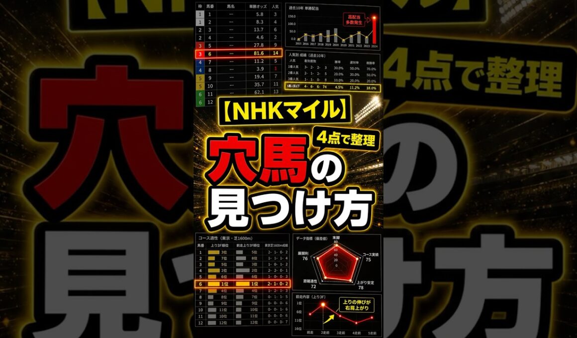 【NHKマイルC】穴馬の見つけ方 | 4点で整理#NHKマイルC #NHKマイルカップ #穴馬 #競馬予想 #競馬データ #shorts