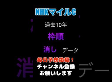 【NHKマイルカップ2026】枠順からの消しデータ！#nhkマイルカップ #競馬予想 #馬券