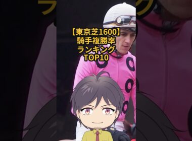 【NHKマイルカップ】ビクトリアマイル参考「東京芝1600騎手複勝率」TOP10  2026.05.10版