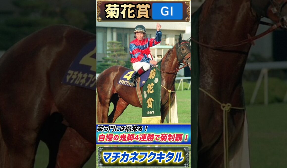 【過去の菊花賞プレイバック】笑う門には福来る！　4連勝で菊を制した『鬼脚』の上がり馬！マチカネフクキタル！【菊花賞1997】#競馬 #競馬予想 #菊花賞  #short #shorts #JRA