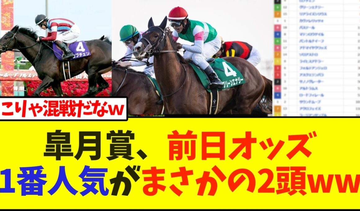 皐月賞、前日オッズ1番人気がまさかの2頭ww【競馬】