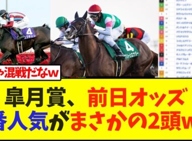 皐月賞、前日オッズ1番人気がまさかの2頭ww【競馬】