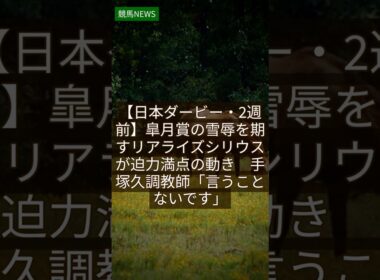 競馬NEWS｜5.13 【日本ダービー・2週前】皐月賞の雪辱を期すリアライズシリウスが迫力満点の動き　手塚久調教師「言うことないです」 #Shorts