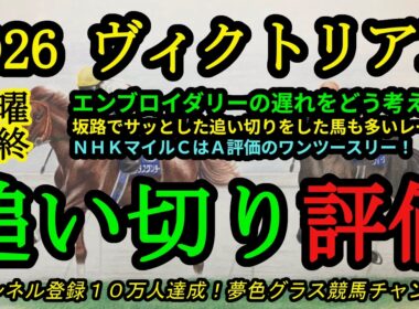【最終追い切り評価】2026ヴィクトリアマイル！エンブロイダリーは併せ馬に遅れたがどう考える？坂路でサッと終えた馬も多い！