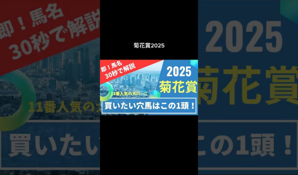 【菊花賞2025】買いたい穴馬即発表！30秒演説