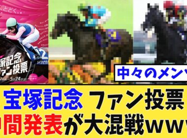 【宝塚記念】ファン投票中間発表が大混戦でヤバいｗｗｗ【競馬反応集】