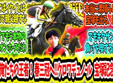 『それでこそ俺たちの王者！父の成せなかった春古馬三冠へ‼クロワデュノール 宝塚記念参戦‼』に対するみんなの反応【競馬の反応集】