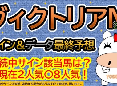 【ヴィクトリアマイル２０２６】サイン＆データ最終予想！継続中サイン該当馬は？本命、現在２番人気！対抗８番人気！（ＢＧＭ　ｂｙくれっぷ）