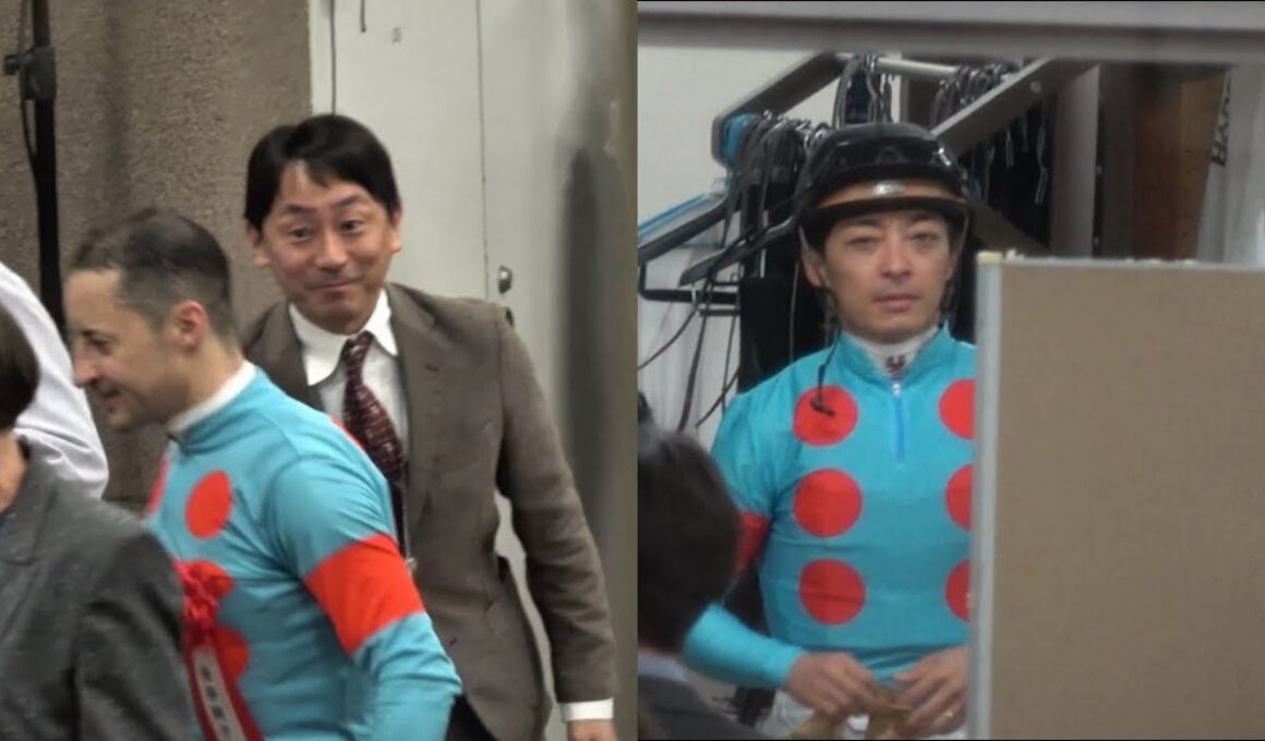 【ヴィクトリアマイル2026】川田ら関係者と抱き合って喜ぶルメール騎手 エンブロイダリー【検量室の様子】