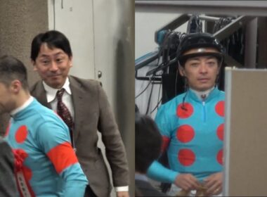 【ヴィクトリアマイル2026】川田ら関係者と抱き合って喜ぶルメール騎手 エンブロイダリー【検量室の様子】