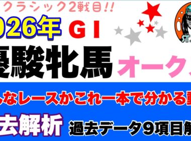 【優駿牝馬オークス2026】過去データ9項目解析!!(競馬予想)