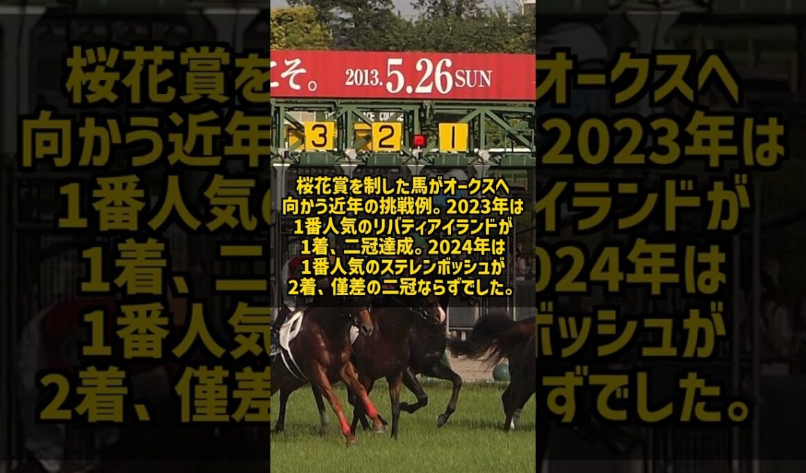 桜花賞馬のオークス挑戦 リバティ・ステレン・チェルヴィニアの近年成績 二冠達成は1頭 #Shorts