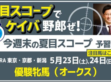 スターアニスのすべて　この桜花賞馬を買いますか？【夏目スコープ　予習編】#優駿牝馬 #オークス　出走予定登録馬から、本命候補で狙える馬、穴馬にロックオン【週末に向けての重賞競馬予想参考データ解説】