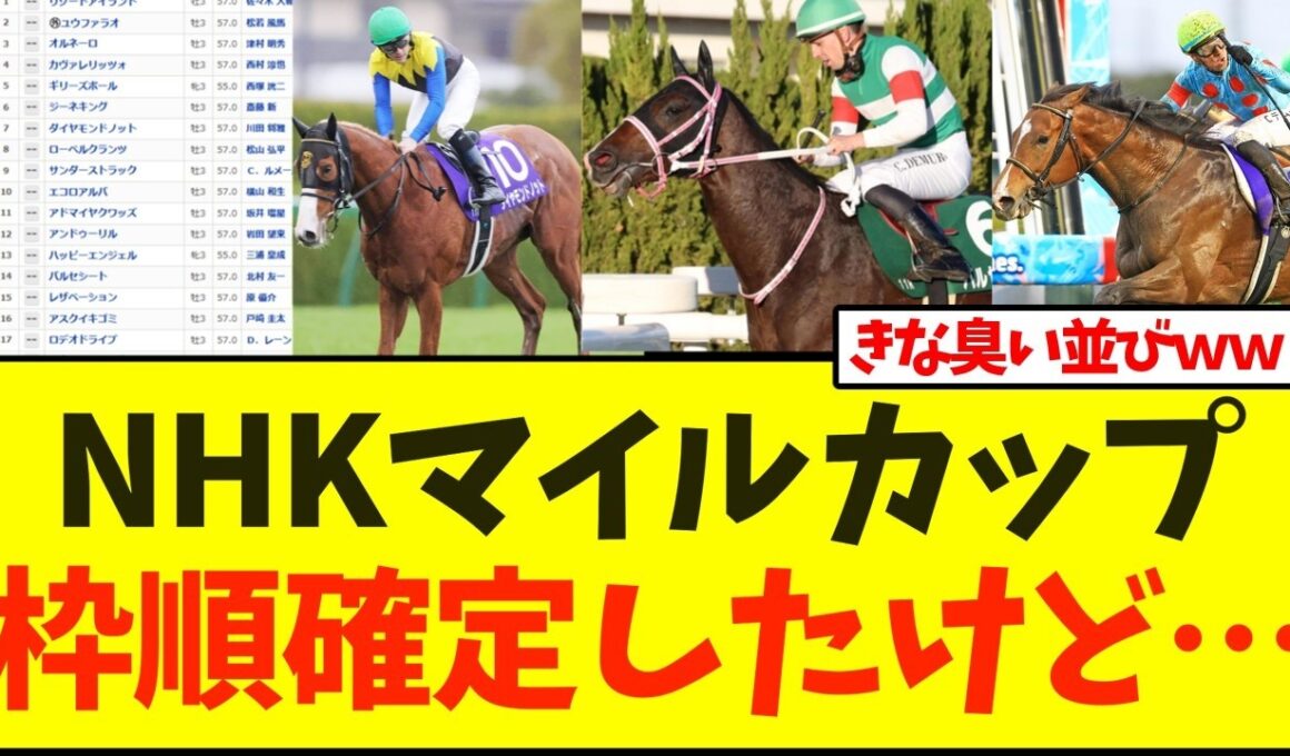 NHKマイルカップ枠順発表！ あの馬一択か…【NHKマイルカップ】