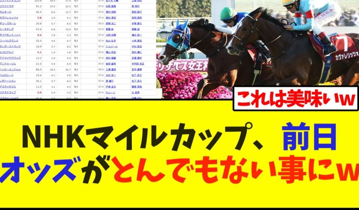 NHKマイルC、前日オッズがとんでもない事にw【NHKマイルカップ】