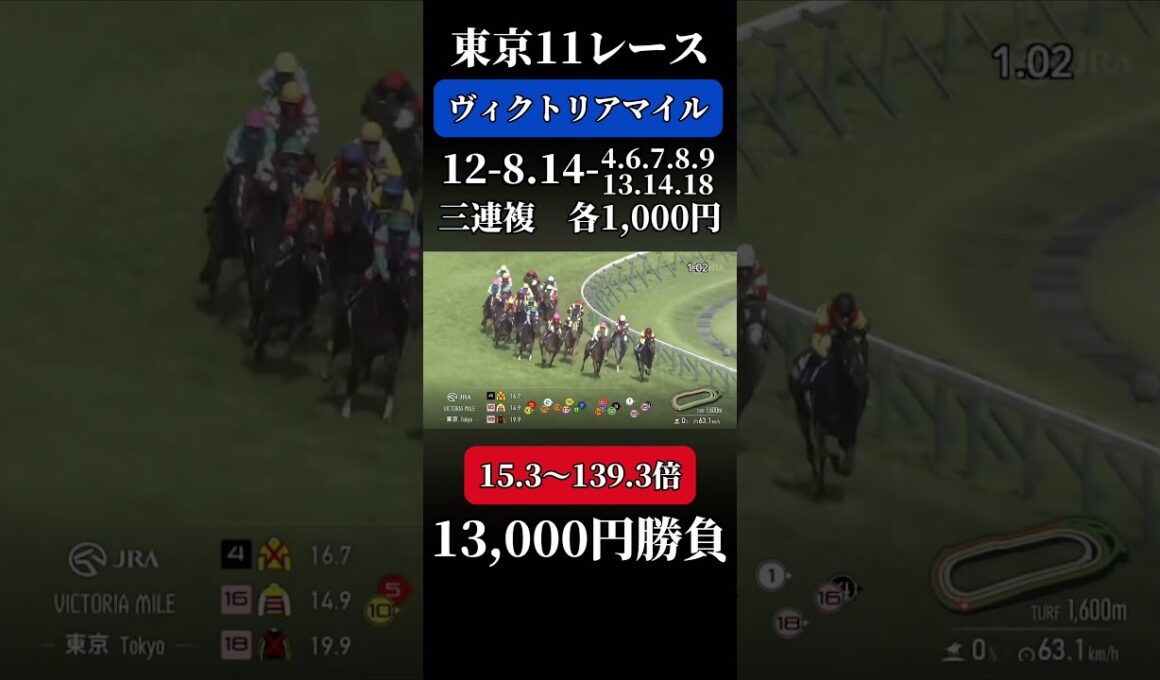 【競馬】ヴィクトリアマイル！本命エンブロイダリー軸の三連複13,000円勝負！#競馬 #ギャンブル #パチンコ #スロット #shortvideo #shorts #short