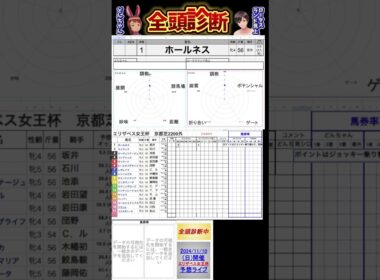#ホールネス　#競馬予想ハイライト #全頭診断 #エリザベス女王杯2024