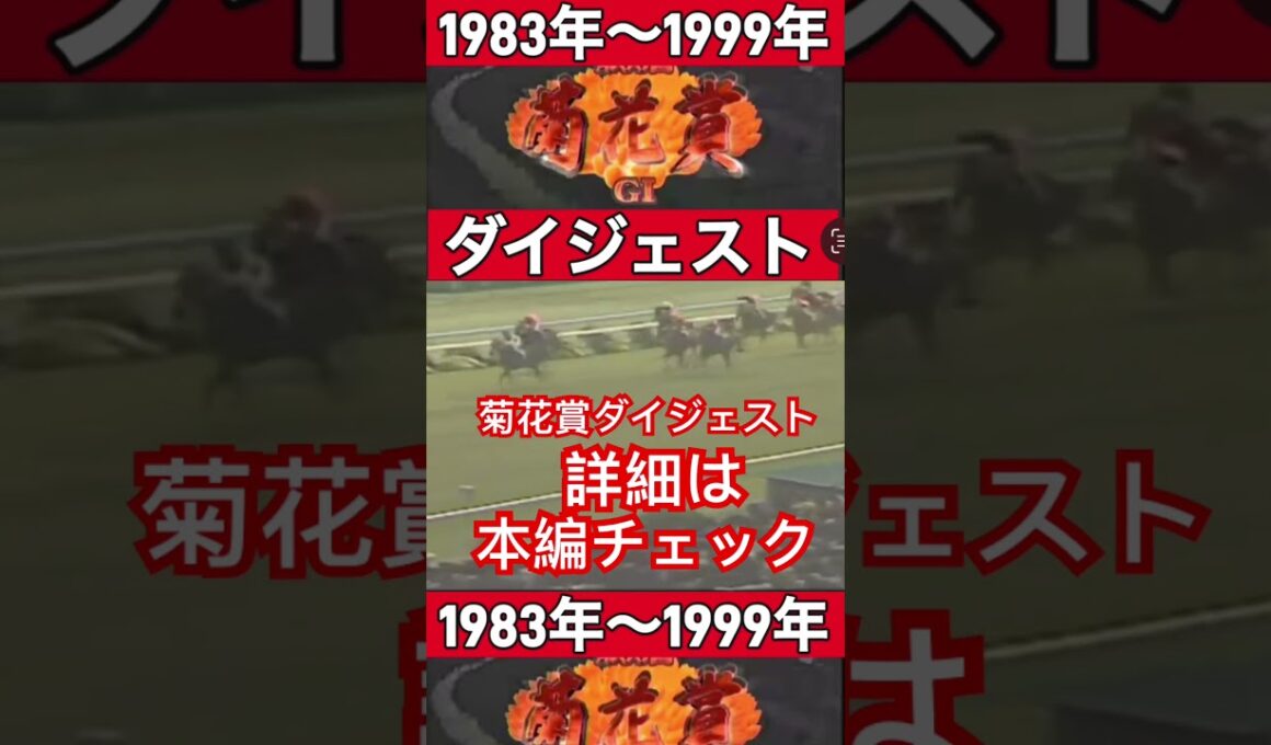 🐎菊花賞ダイジェスト🐎　　　1983〜1999 名馬の走りを見よ‼️ #思い出の名馬たち #ダイジェスト版 #菊花賞 #ミスターシービー