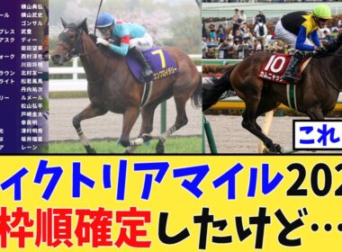 【ヴィクトリアマイル】枠順確定したけど…【競馬反応集】