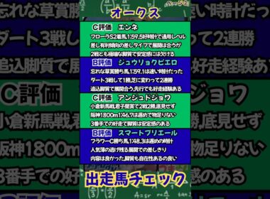 【 東京11R GⅠ オークス】📉出走馬チェック📉　#オークス　#オークス2026　#スターアニス　#競馬　#競馬予想　　