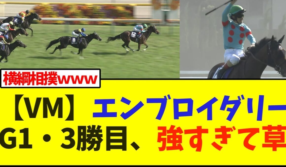 【VM】エンブロイダリーG1・3勝目、強すぎて草【ヴィクトリアマイル】