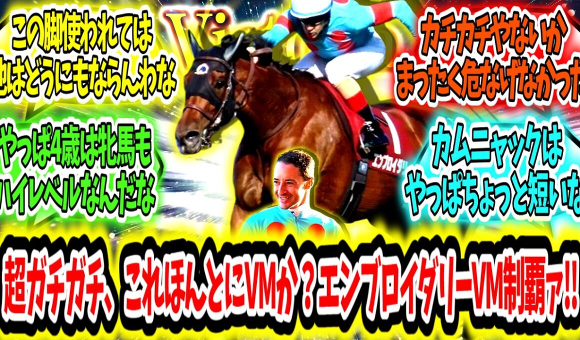 『ガチガチすぎる、これほんとにVMか？牝馬に敵なしエンブロイダリーヴィクトリアマイル制覇ァ‼』に対するみんなの反応【競馬の反応集】