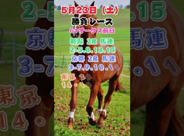 g1優駿牝馬オークス前日　中央競馬勝負レース　5月23日#shorts
